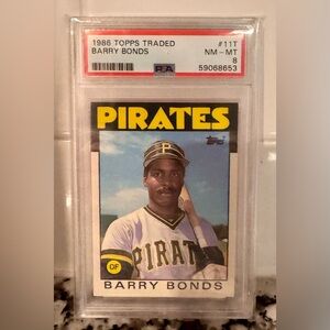 Barry Bonds ROOKIE PSA 8 1986 Topps Traded #11T Pirates MLB Graded Card